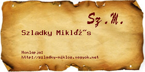 Szladky Miklós névjegykártya