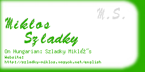 miklos szladky business card